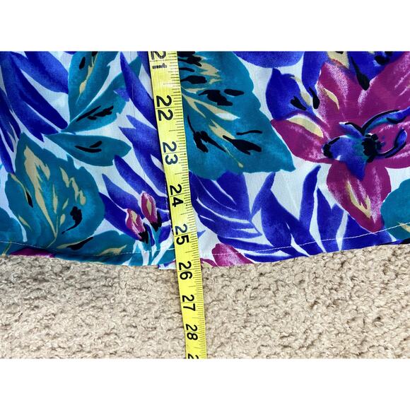 Women's Vintage Jordan Floral Button Front Blouse 12 - Picture 4 of 6